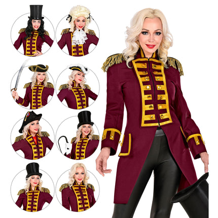 Chaqueta Pirata Rojo Burdeos Mujer