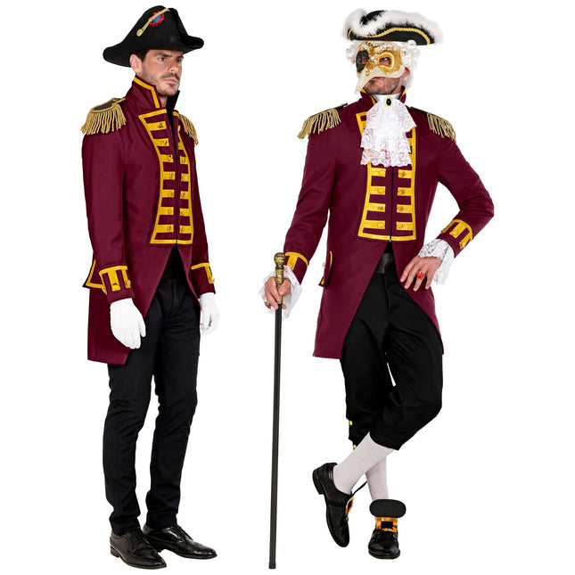 Chaqueta Pirata Rojo Burdeos Hombre