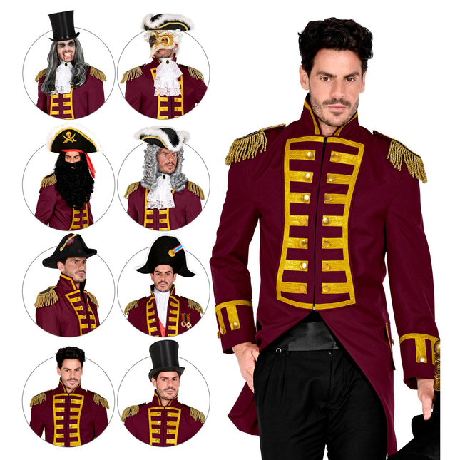 Chaqueta Pirata Rojo Burdeos Hombre