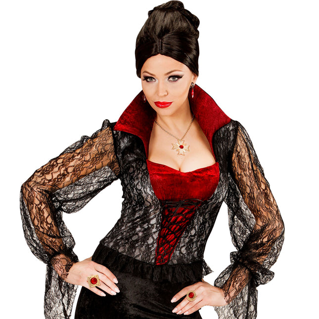 Set de Accesorios de Halloween Rojo Dorado 3 piezas