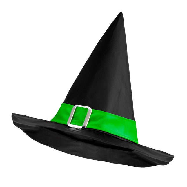 Sombrero de bruja de Halloween Negro Verde