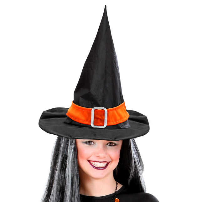 Sombrero de bruja de Halloween Negro Naranja