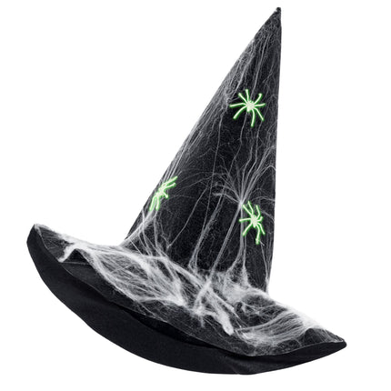 Sombrero de bruja de Halloween Arañas que brillan en la oscuridad