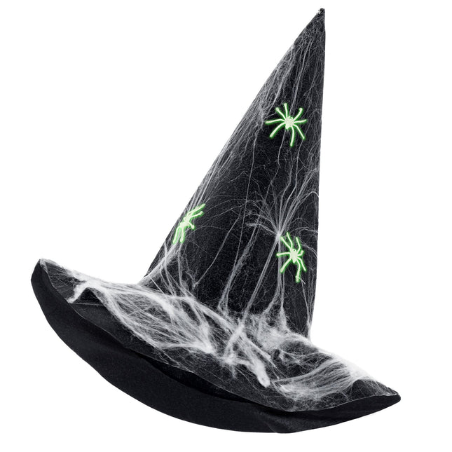 Sombrero de bruja de Halloween Arañas que brillan en la oscuridad