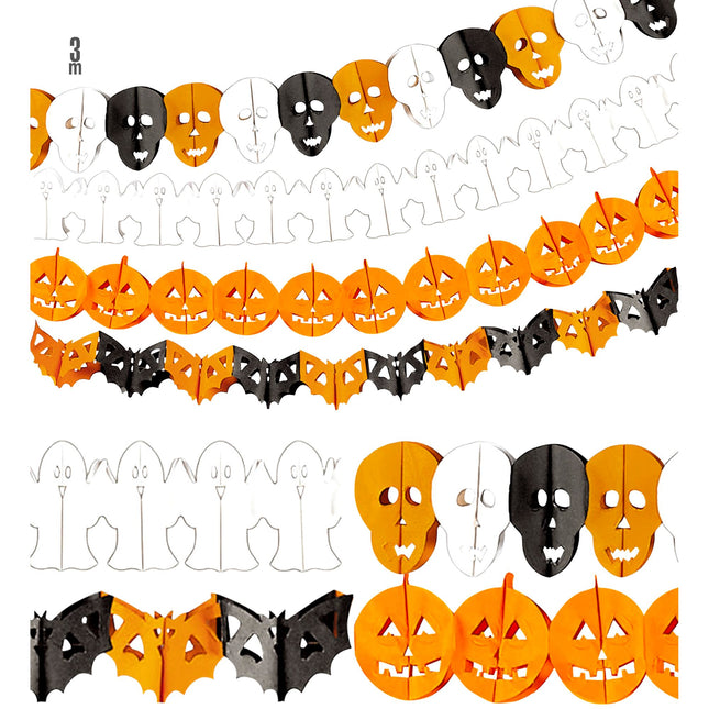Guirnalda de Halloween Calavera y Fantasma 3m