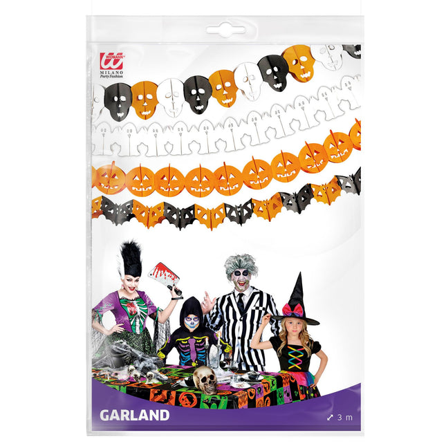 Guirnalda de Halloween Calavera y Fantasma 3m