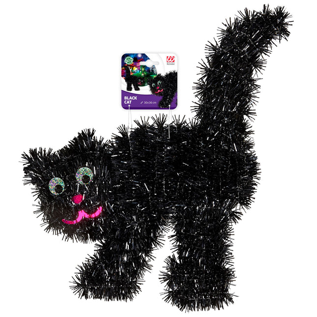 Halloween Decoración Colgante Gato Negro 36cm