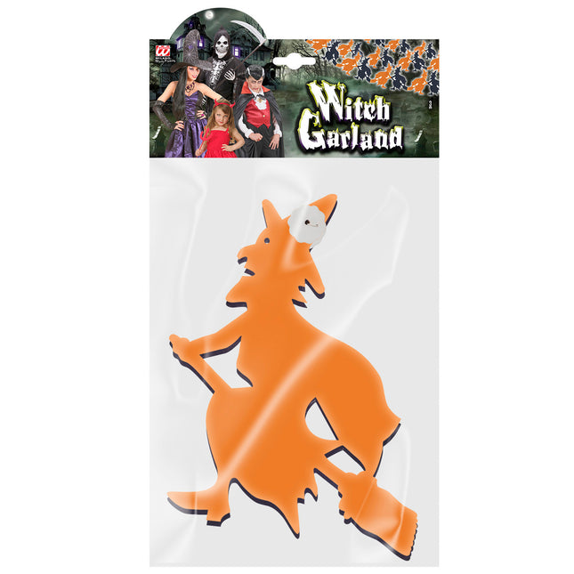 Guirnalda de Halloween Negra Naranja Bruja 3m