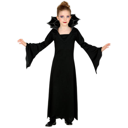 Vestido Halloween Negro Niña Vampiro 2 piezas