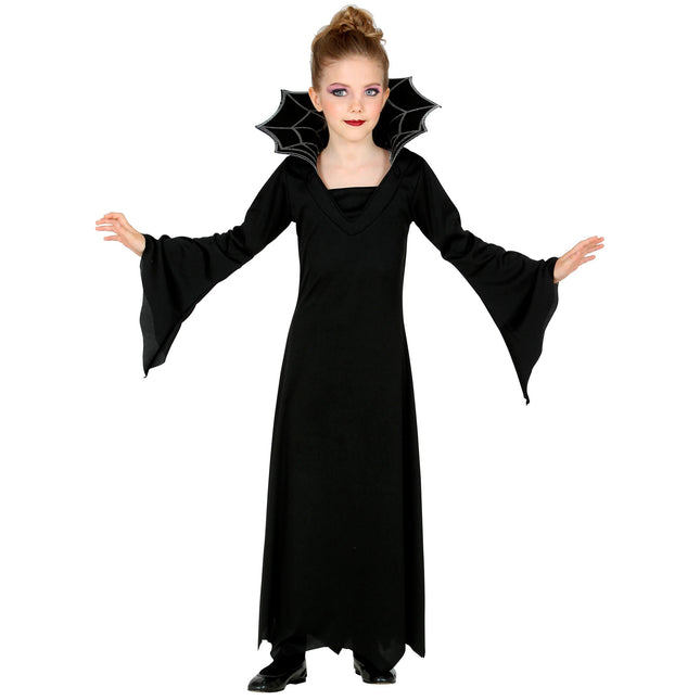 Vestido Halloween Negro Niña Vampiro 2 piezas