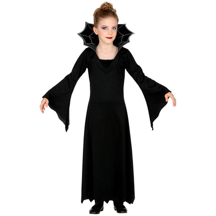 Vestido Halloween Negro Niña Vampiro 2 piezas