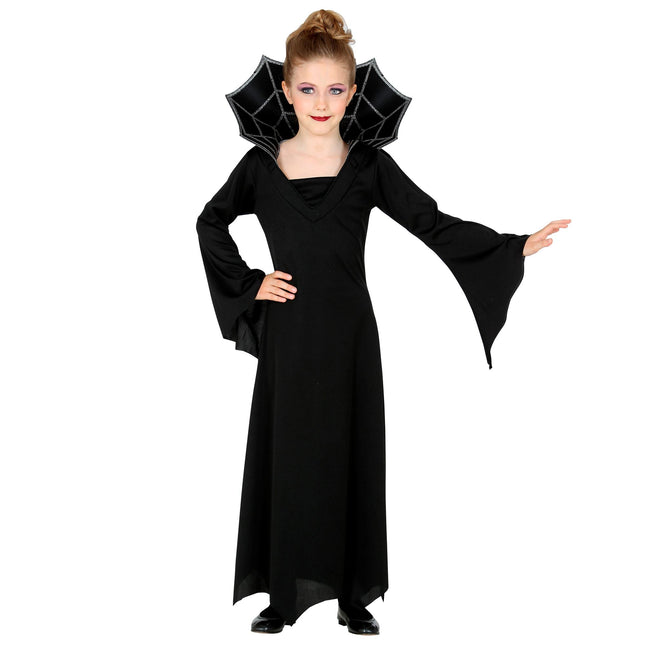 Vestido Halloween Negro Niña Vampiro 2 piezas
