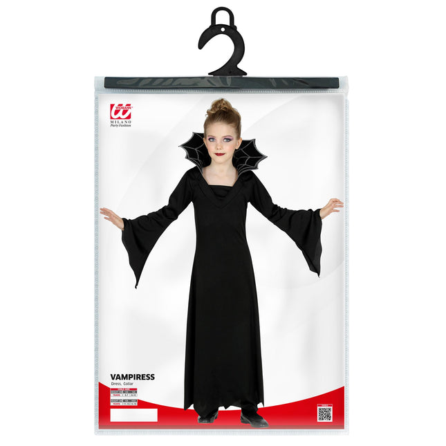 Vestido Halloween Negro Niña Vampiro 2 piezas