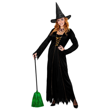 Escoba de bruja Halloween Verde 92cm