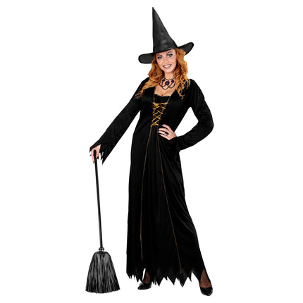 Escoba de bruja de Halloween Negra 92cm