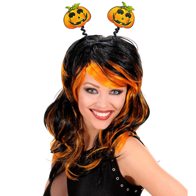 Diadema Halloween Calabazas Verde Naranja