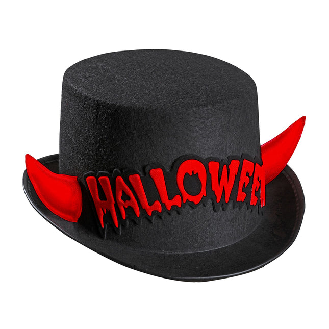 Halloween Sombrero Alto Negro Rojo Diablo