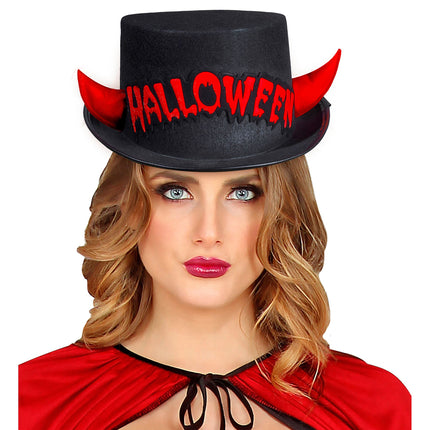 Halloween Sombrero Alto Negro Rojo Diablo