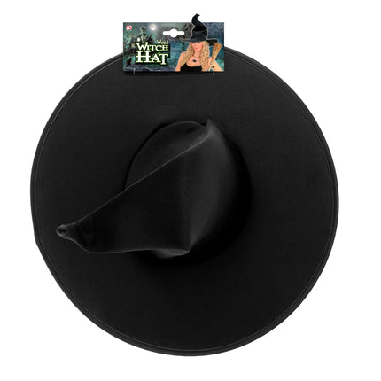 Sombrero de Bruja de Halloween Negro Arrugado