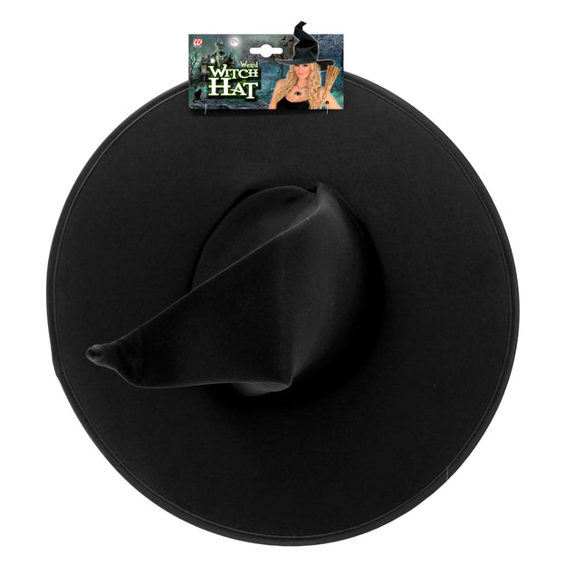 Sombrero de Bruja de Halloween Negro Arrugado
