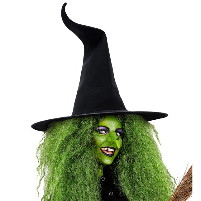 Sombrero de Bruja de Halloween Negro Arrugado