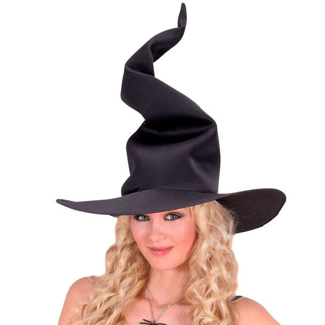Sombrero de Bruja de Halloween Negro Arrugado