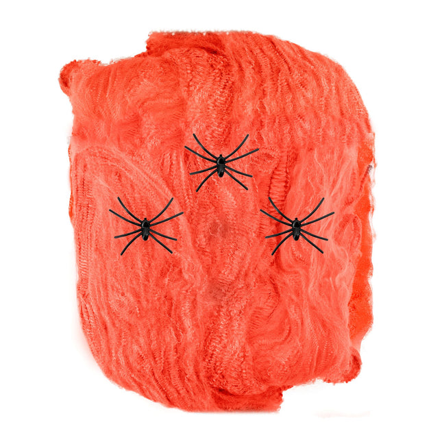 Tela de araña naranja con arañas 4 piezas