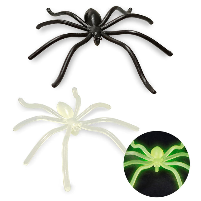 Halloween Araña Falsa Brilla en la Oscuridad 6pcs