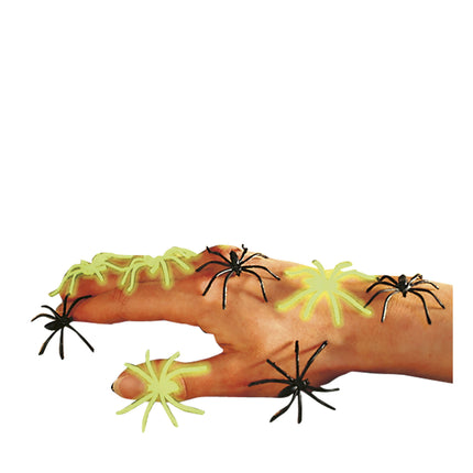 Halloween Araña Falsa Brilla en la Oscuridad 6pcs