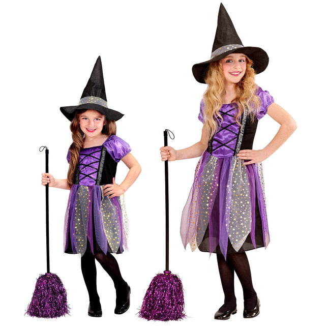 Vestido Halloween Morado Niña 2 piezas