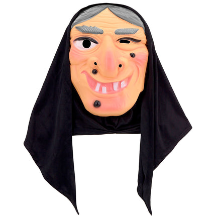Máscara de Halloween Bruja con pañuelo en la cabeza