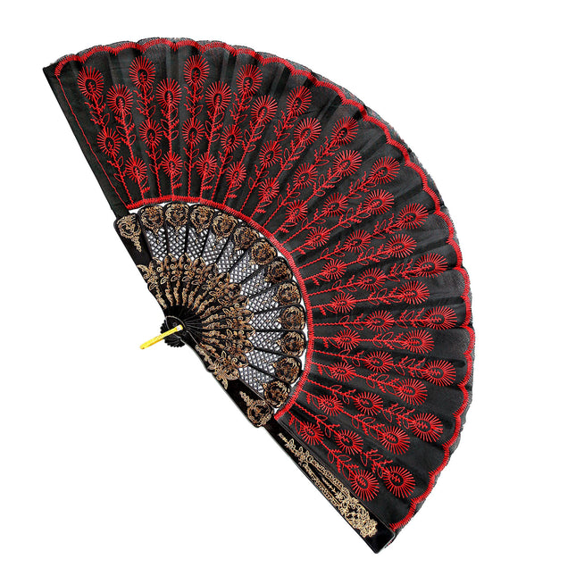 Abanico Español Rojo Negro