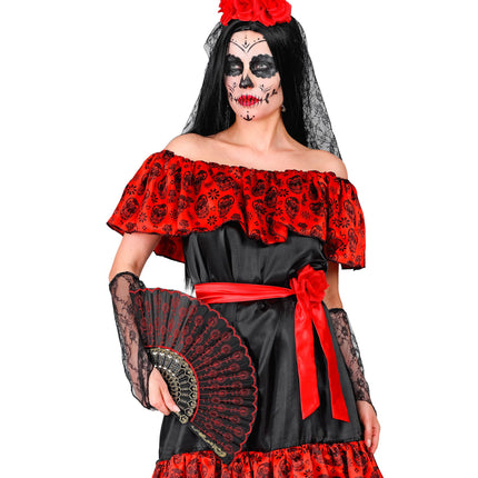 Abanico Español Rojo Negro