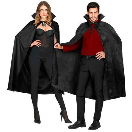 Capa de Halloween Negra Con Cuello 1,3m