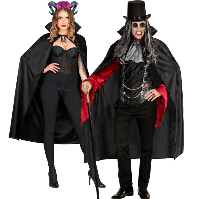 Capa de Halloween Negra Con Cuello 1,3m