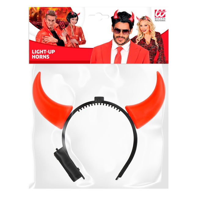 Diadema Halloween Diablo Rojo Negro