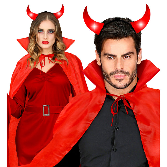 Diadema Halloween Diablo Rojo Negro