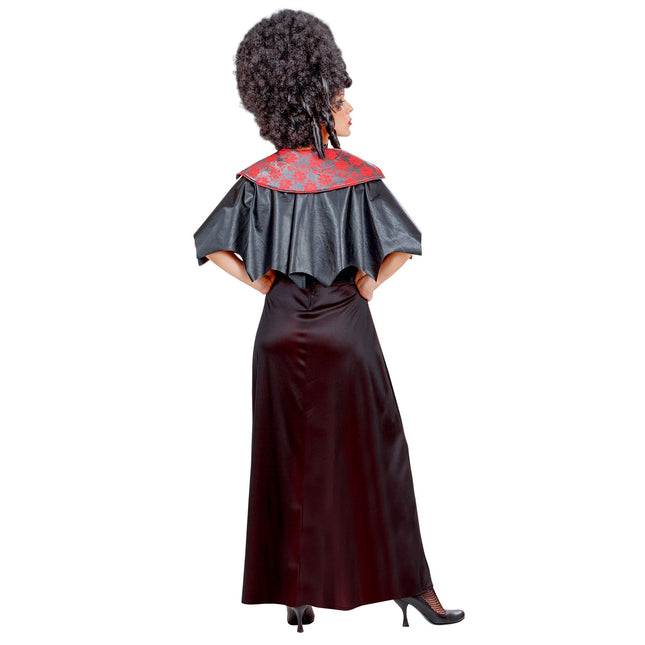 Vestido Halloween Negro Rojo Señoras Vampiro 2 piezas