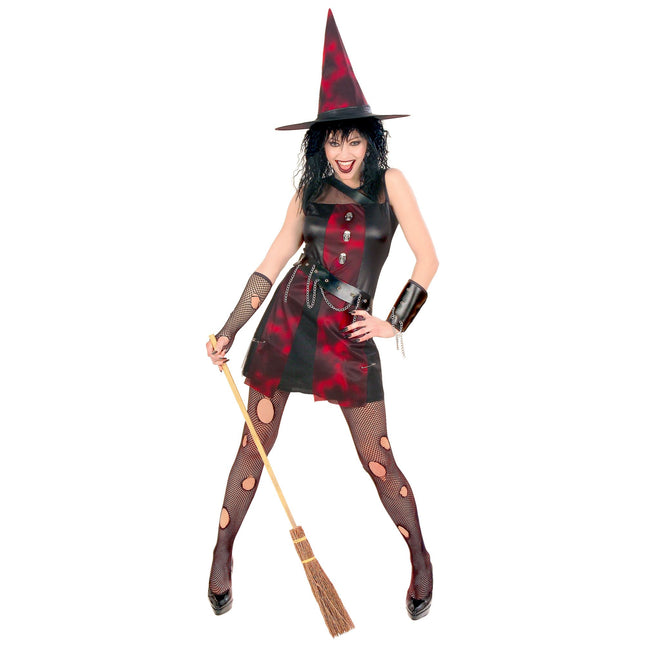 Vestido Halloween Damas Bruja Punk