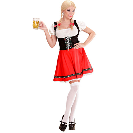 Vestido Dirndl Rojo Blanco Oktoberfest Damas