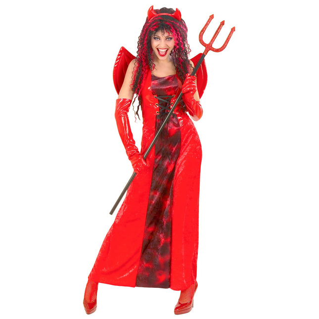Vestido Halloween Rojo Damas Diablesa 3 piezas