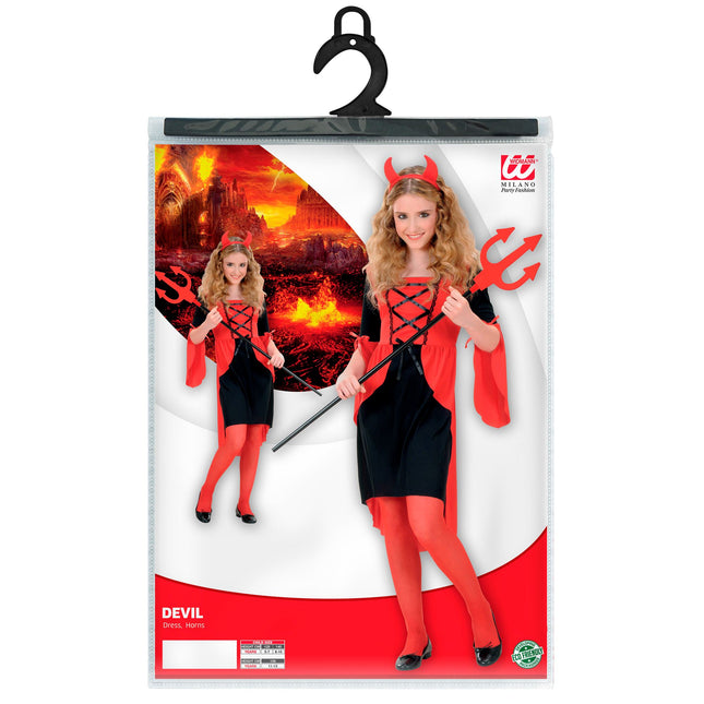 Vestido Halloween Rojo Niña Diablo