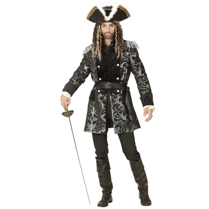 Chaqueta Pirata Negro Plata Hombre