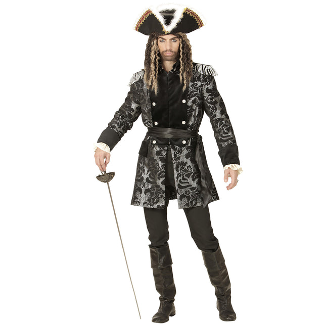 Chaqueta Pirata Negro Plata Hombre
