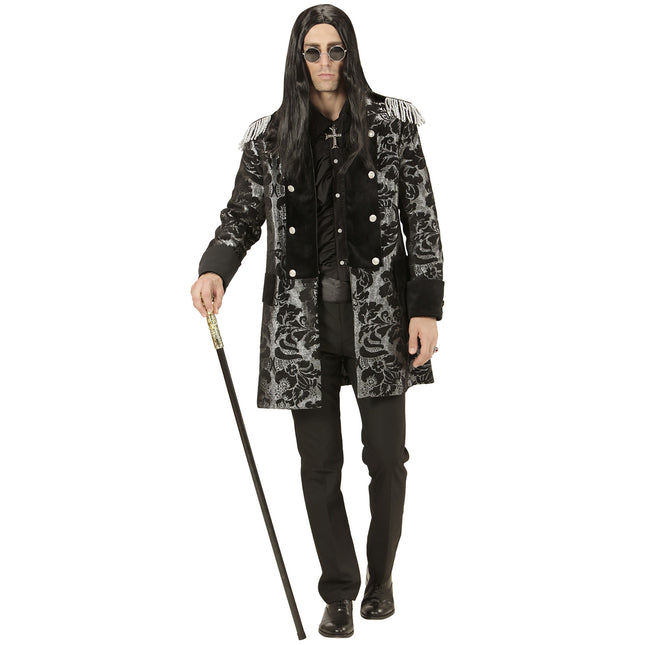 Chaqueta Pirata Negro Plata Hombre