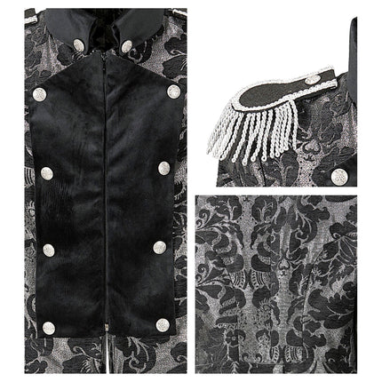 Chaqueta Pirata Negro Plata Hombre
