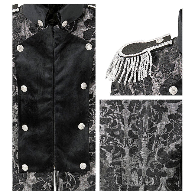 Chaqueta Pirata Negro Plata Hombre