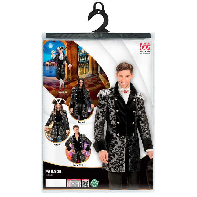 Chaqueta Pirata Negro Plata Hombre
