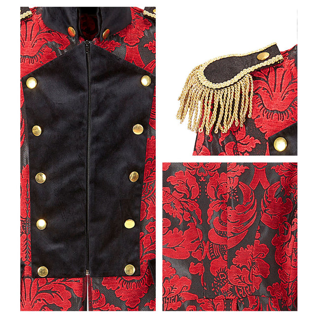 Chaqueta Pirata Rojo Negro Hombre
