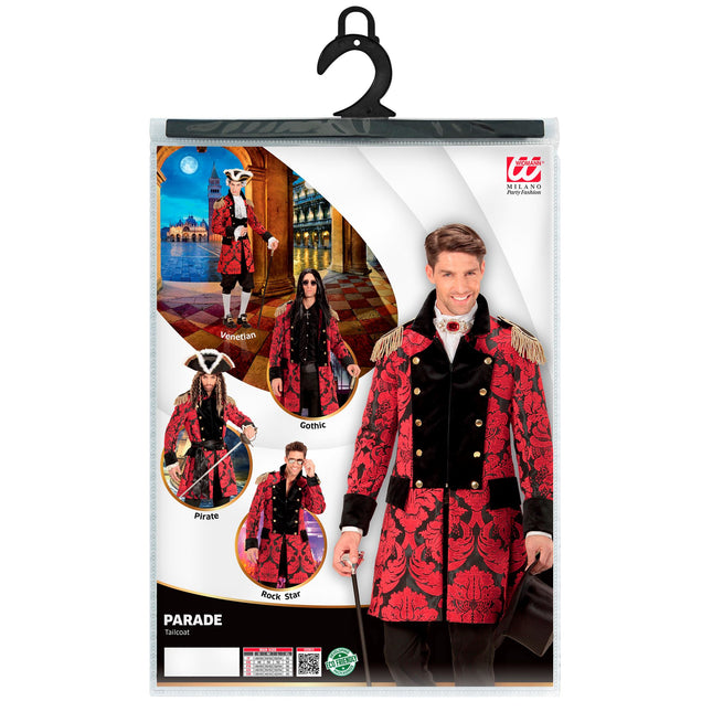 Chaqueta Pirata Rojo Negro Hombre
